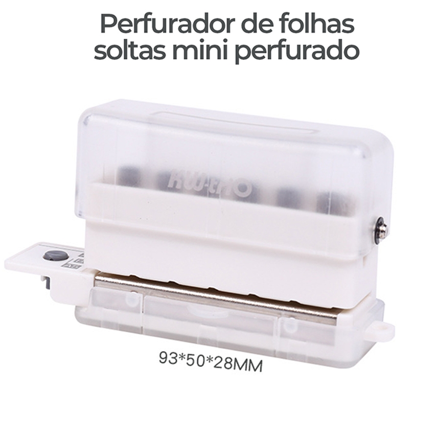 Furador de papel portátil em metal para álbum de recortes perfuração de 6 furos compatível com A4