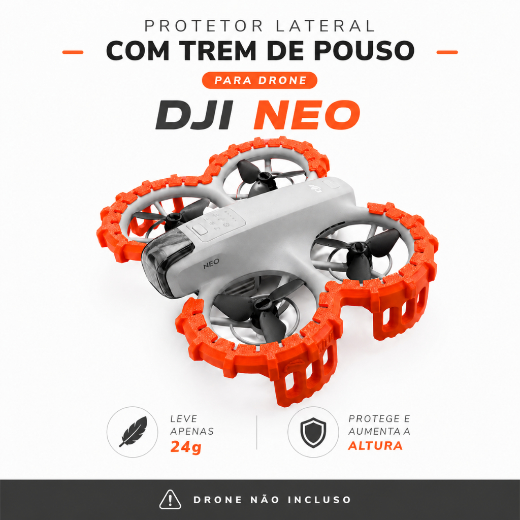 Protetor Lateral com Trem de Pouso para Drone DJI NEO - Extensor de altura + Brinde DJI
