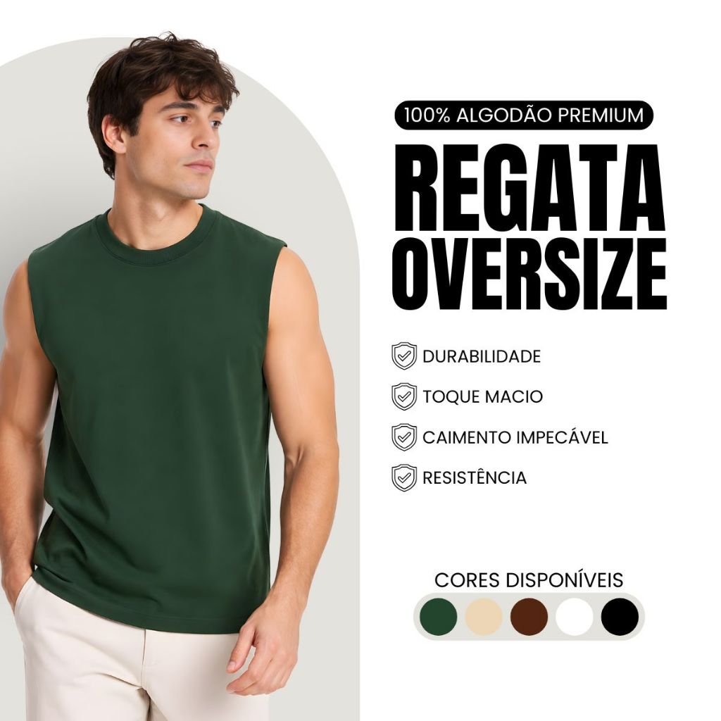 Camiseta Regata Masculina Oversized Academia Colete Masculino Machão Longline Lisa Sem Estampa