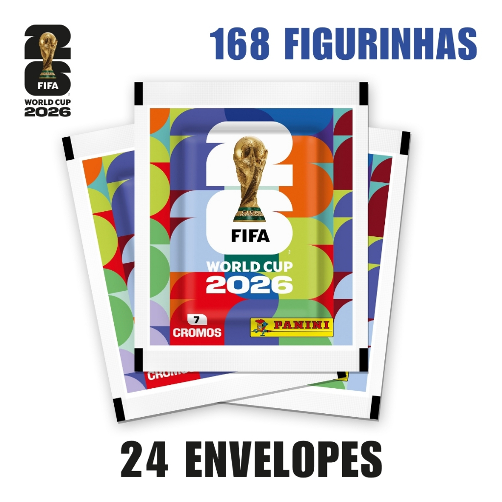 Kit Com 24 Envelopes de Figurinhas da Copa Do Mundo 2026