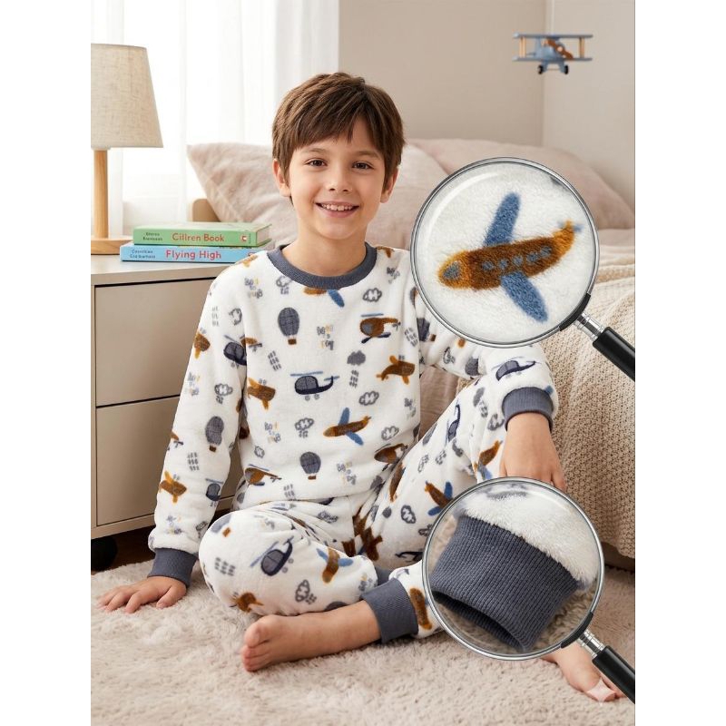 Pijama Fleece Menina e Menino Inverno Quentinho.