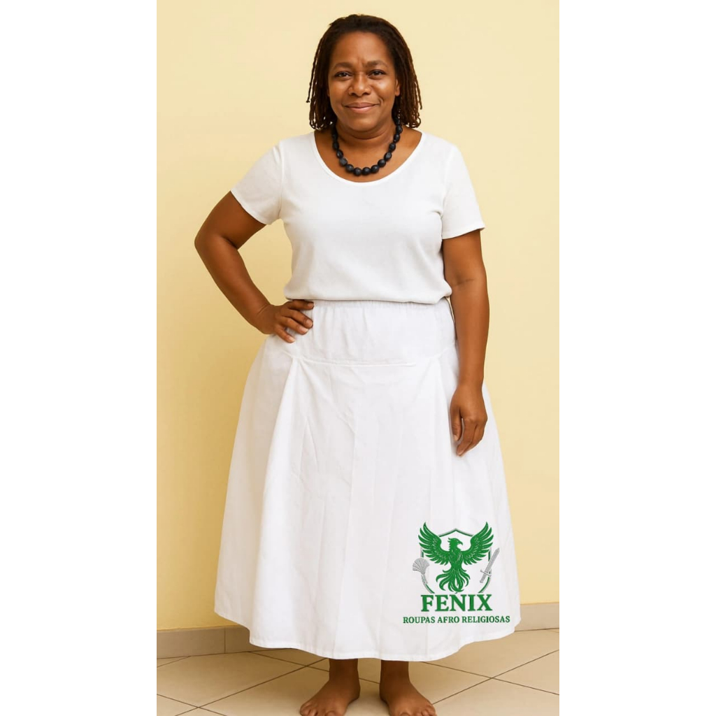 Roupa Feminina Conjunto 2pçs Branco Umbanda Candomblé Ração