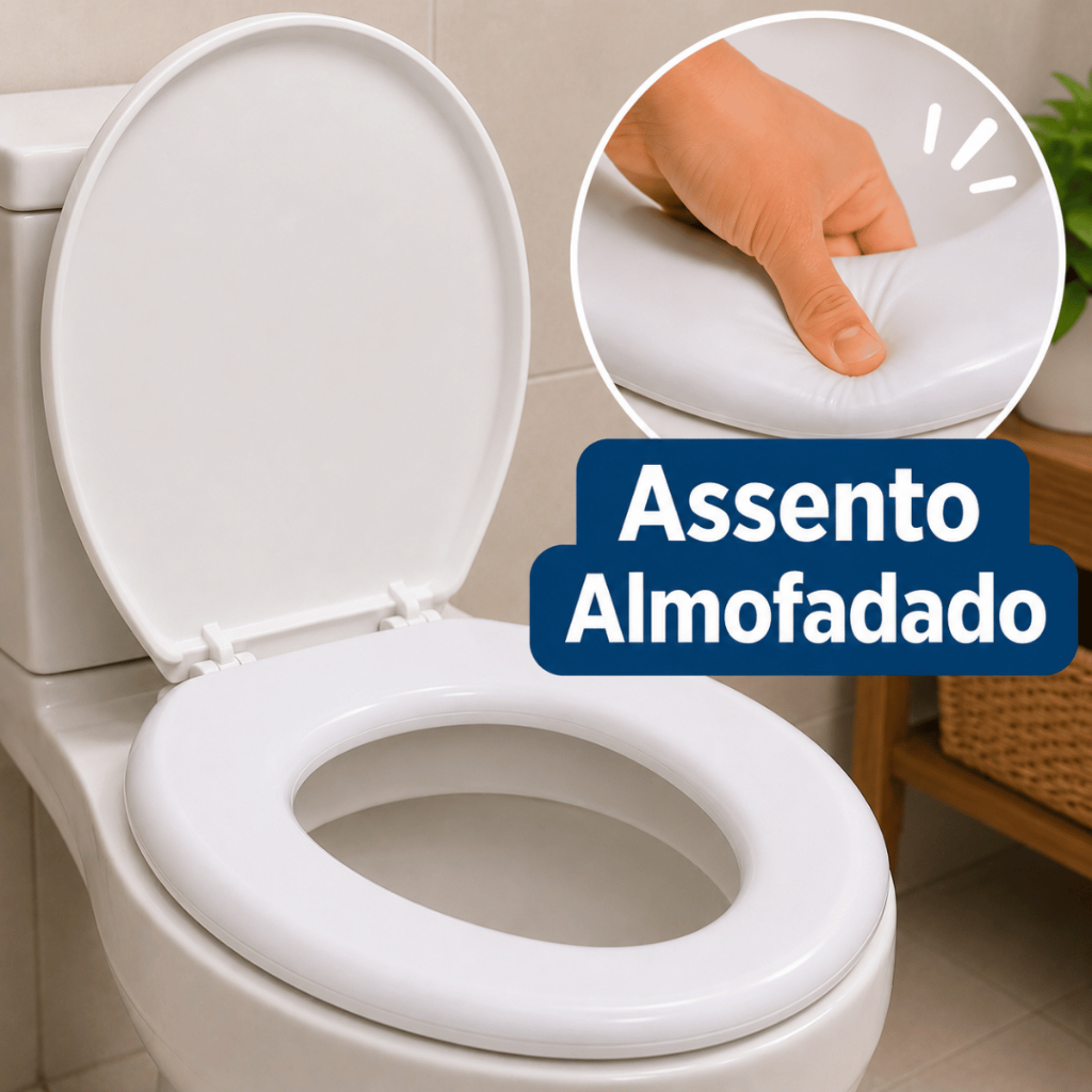 Assento Sanitário Tampa Vaso Almofadado Oval Deca Celite Logasa Incepa Slim Universal