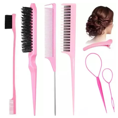 ANA 1108 Pente De 10 Peças Com Ferramenta De Trança E Clipe De Bico De Pato Estilo/Escova De Cabelo