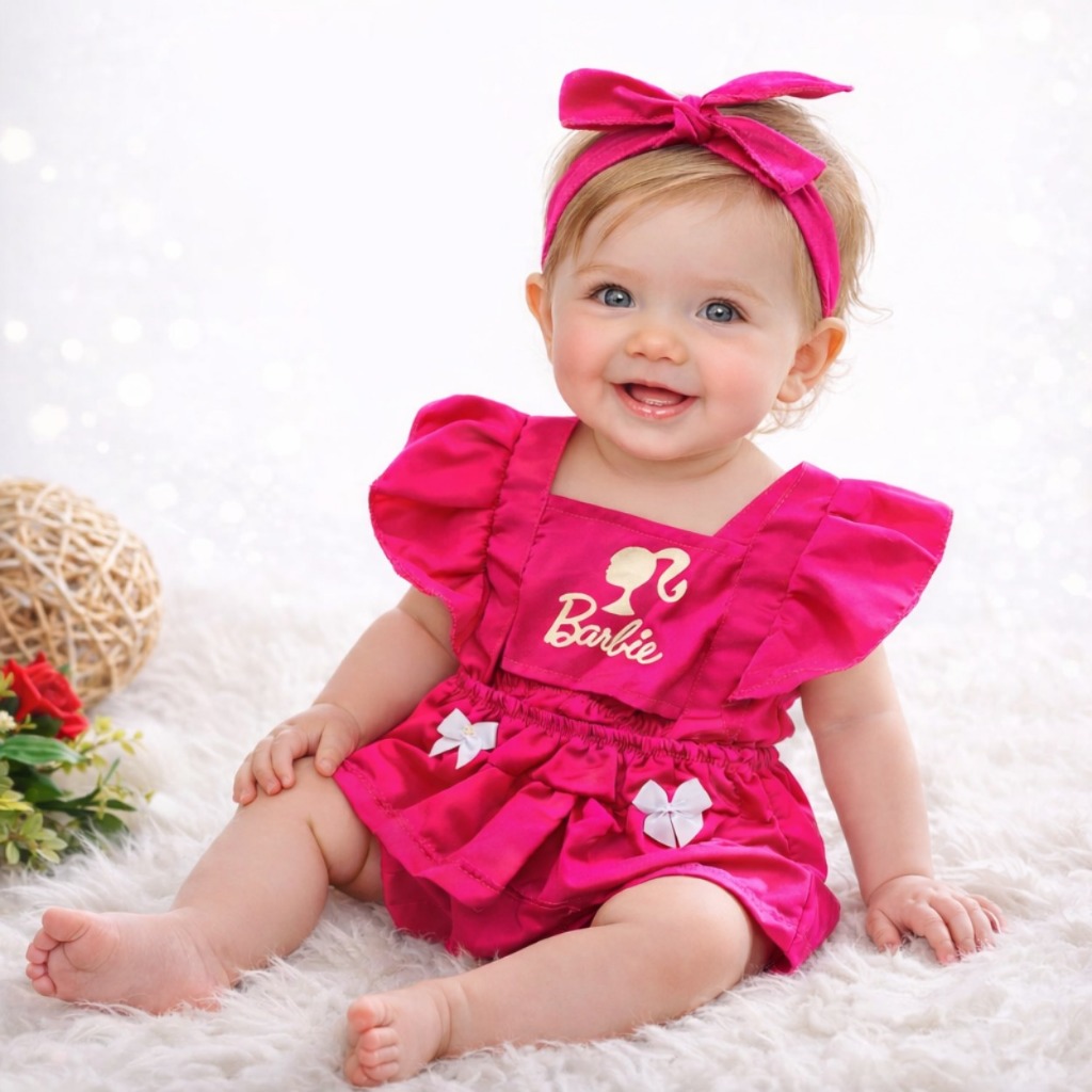 vestido Romper de Bebe Feminino Fantasia book Festa  - Temático - Mêsversário - Aniversário 3-6 MESES