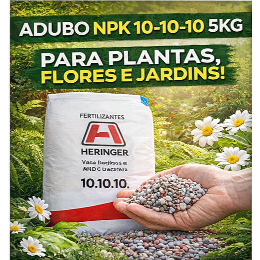 FERTILIZANTE S NPK 10-10-10 ATÉ 5KG – FERTILIZANTE COMPLETO PARA PLANTAS, FLORES E JARDINS