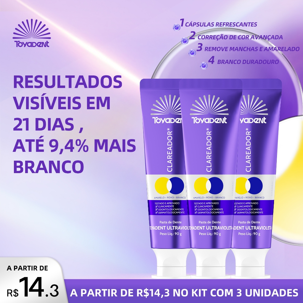 TOYADENT Pasta Espuma Muda de Cor, Refresca o Hálito, 90g