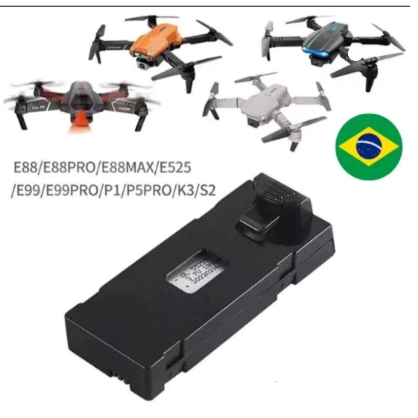 Bateria Para Drone 1800mAh Para E88, E99, Tesla, K6, K10,XS9, 1800mAh até 5000mAh (mais autonomia)