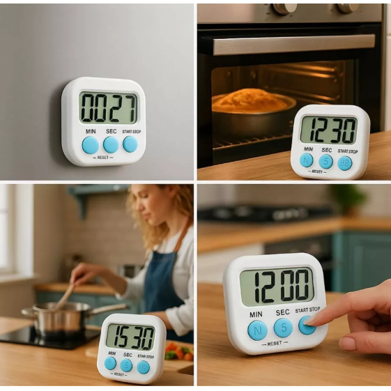 Temporizador Portátil Cronometro Digital Timer de Pilha AAA Com Suporte Para cozinha