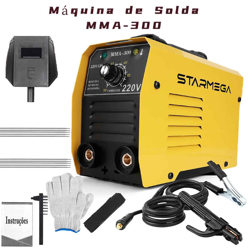 Máquina de Solda Inversora IGBT Portátil MMA-300 110V/220V Conjunto De Soldadura Manual