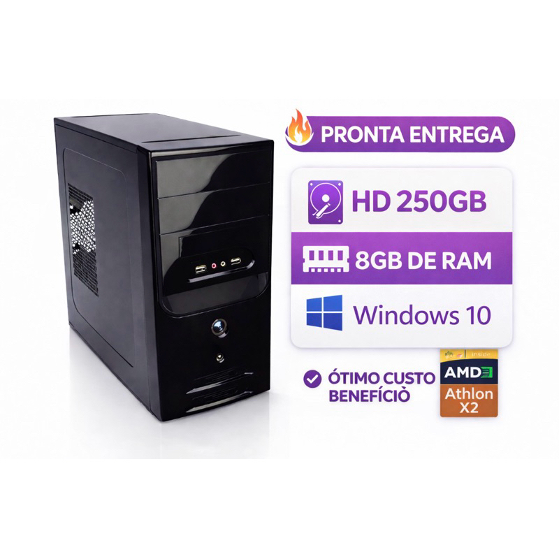 CPU AMD ATHLON X2 | HD 250GB– PRONTA ENTREGA 🚀