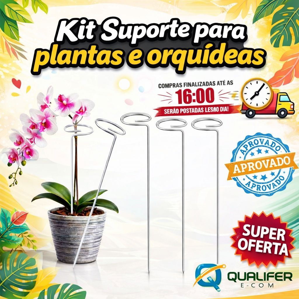 Suporte para plantas orquideas flores rosas (Aço zincado)