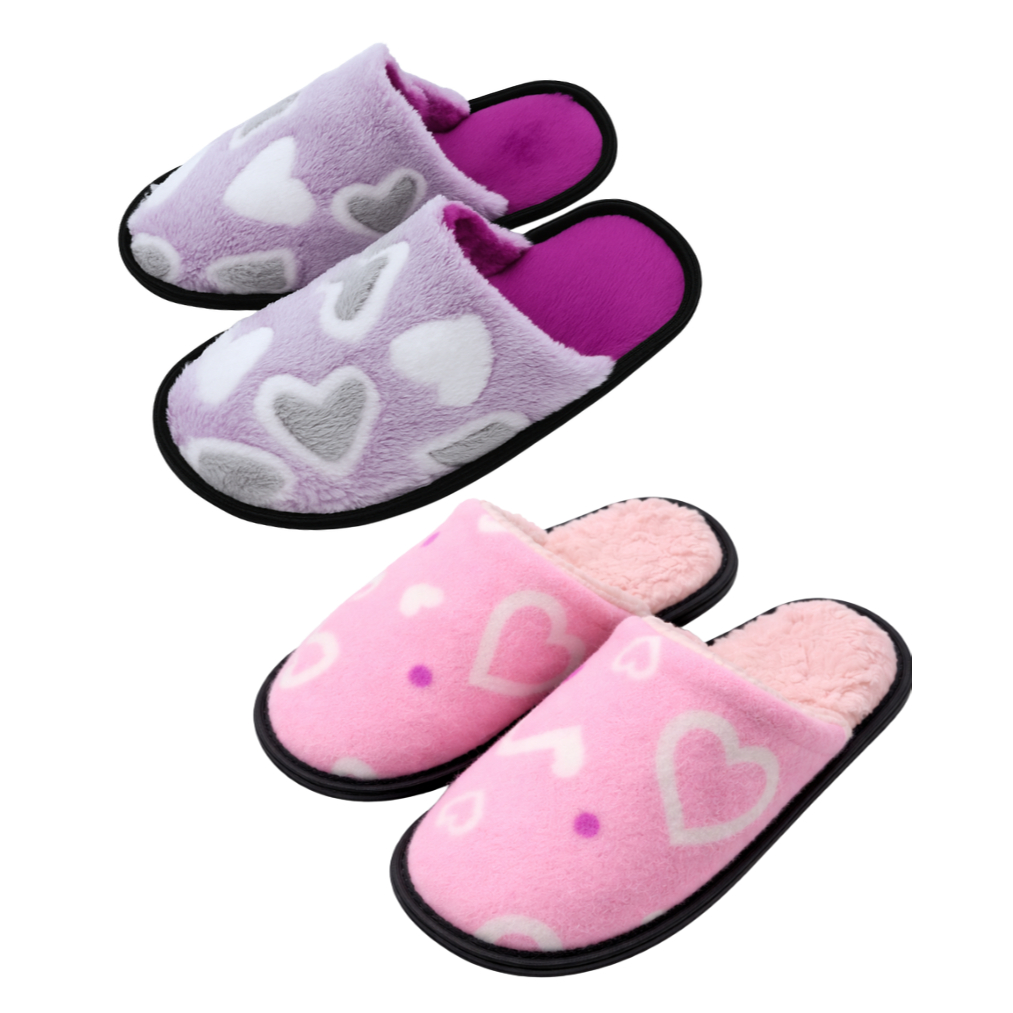 Pantufa Feminina CORAÇÃO Pelúcia Inverno Quentinha Antiderrapante Super Confortável Macia Casa Frio