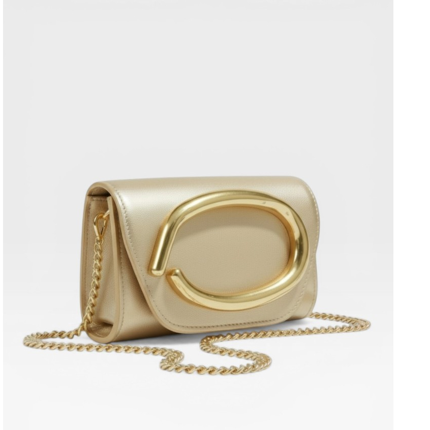 Bolsa Feminina Clutch Luxo  com Alça de corrente e Metal Elegante