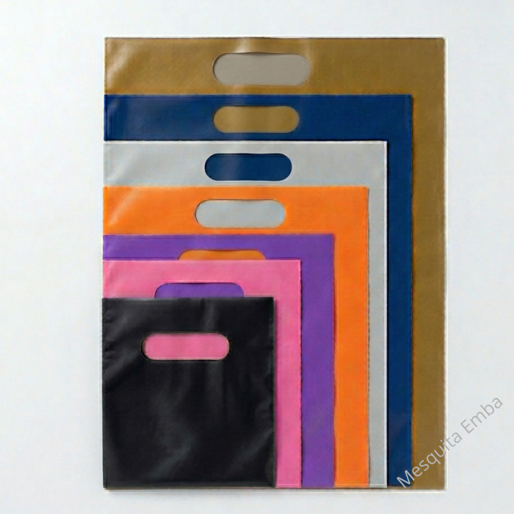 50 Sacolas Plásticas - 16X20 / 20X30 / 25X35 / 30X40 / 40X50 - Boca de Palhaço / Alça Vazada - Loja Sacola Lembrancinha