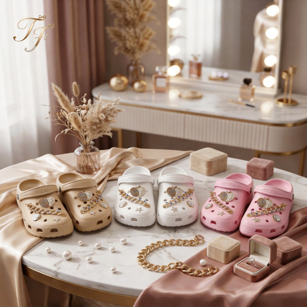 Sandália Feminina EVA Confortável Antiderrapante Moda com Kit 8 Charms