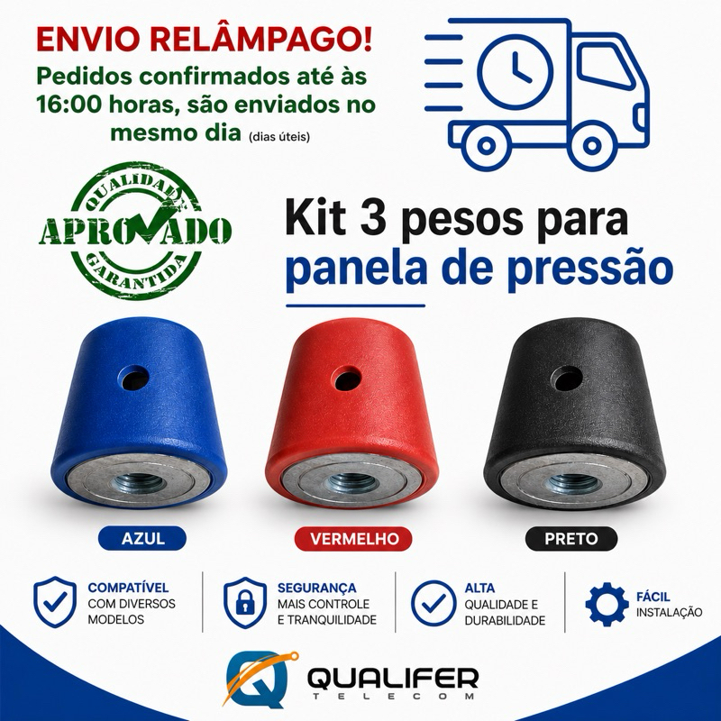Kit 3 Pesos (Universal ) para Panelas de Pressão 2,5 a 15 litros