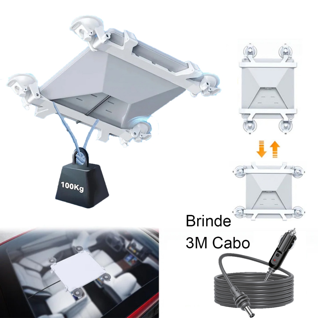 Starlink Mini Suporte De Ventosa Para Teto Solar De Carro Instalação Do Vidro Traseiro Suporte +3M Cabo