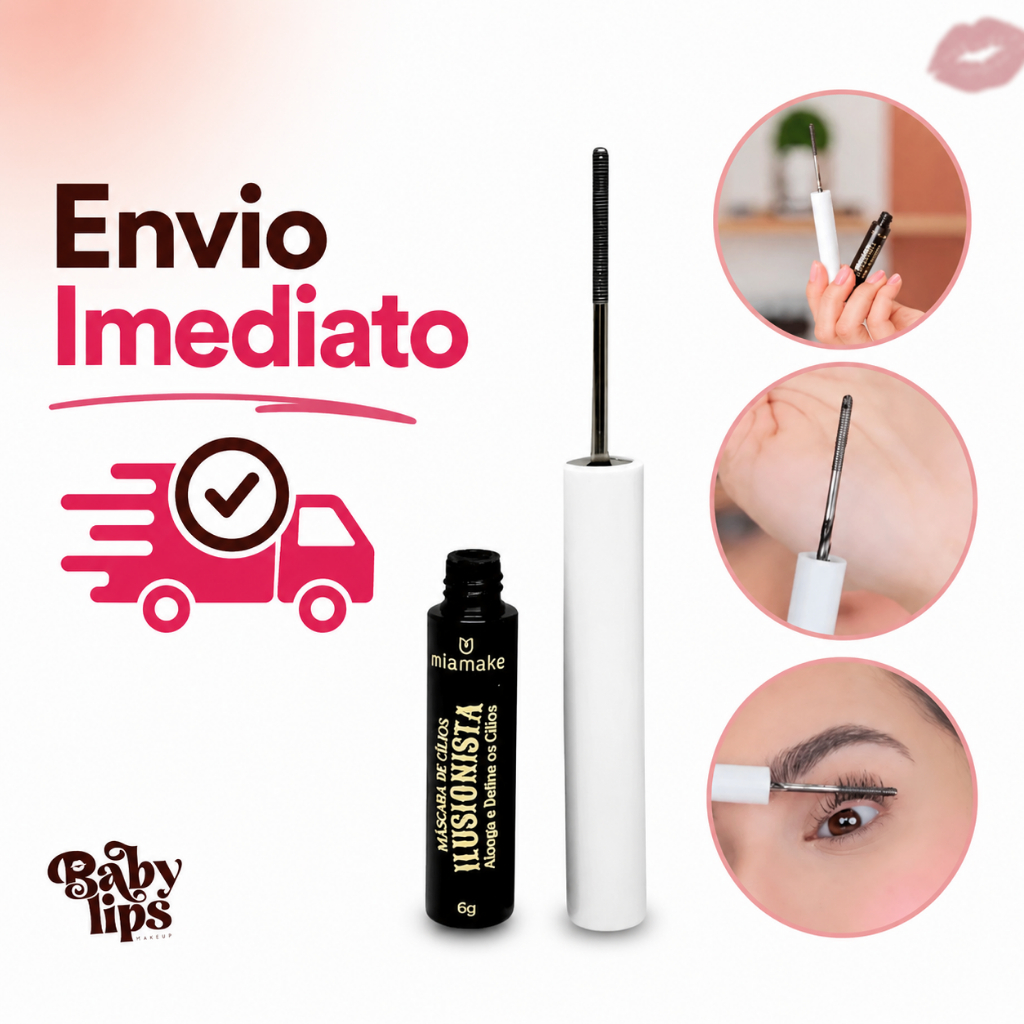 Máscara de Cílios Rímel Ilusionista Alonga e Define Mia Make 6 g Pincel Tecnológico Lançamento