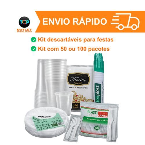 Kit Churrasco/Festa/Dia das Mães/Copa Descartável 50/100 peças Prato de Isopor+Guardanapo+Garfo+Faca+Copo