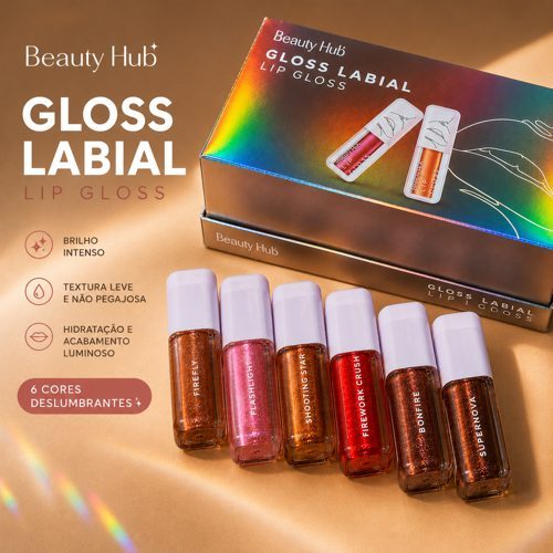Lip Gloss Brilho Labial Com Glitter Ruby Rose