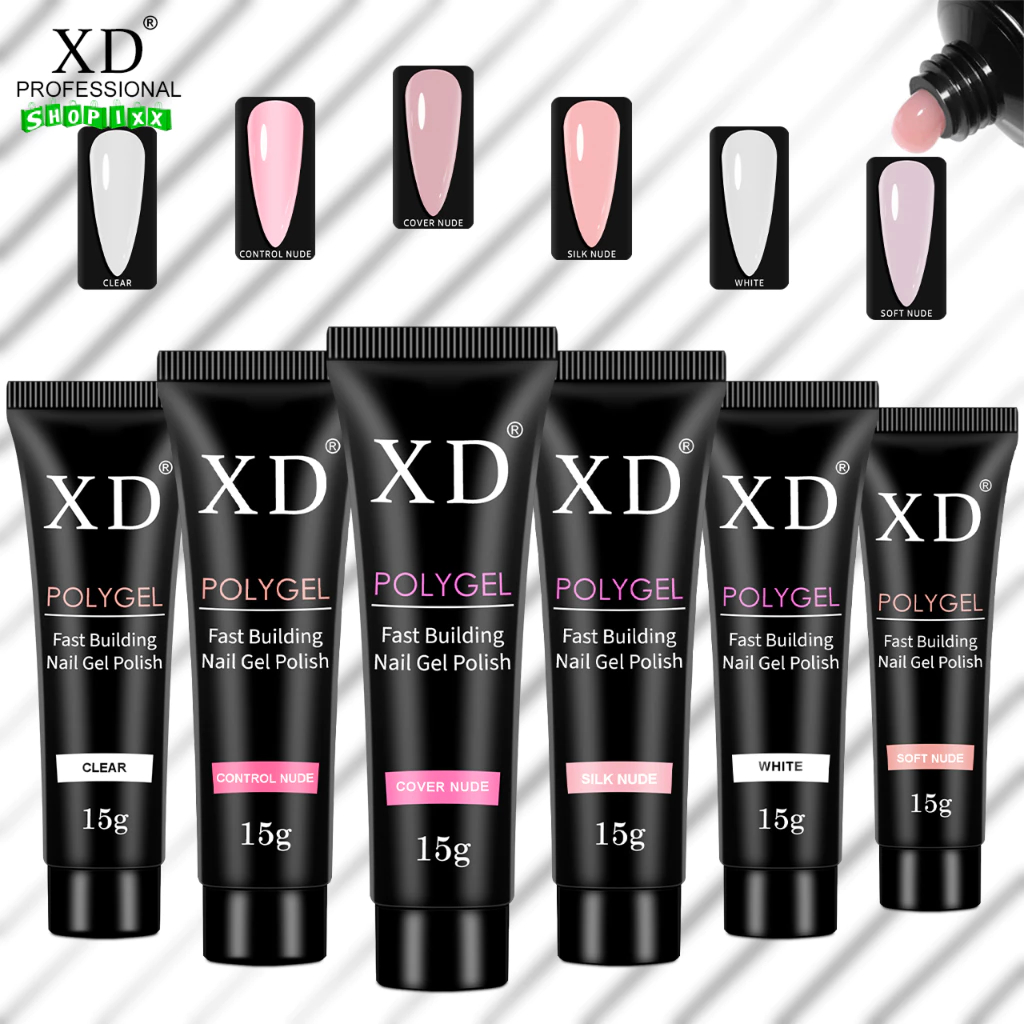 5, 4, 3, 2, e 1 Polygel XD ou Sioux LED UV Profissional 15g F1 Alongamento Poligel Unhas de Gel