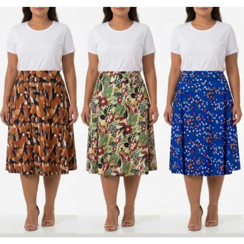 Saia Midi em Liganete Forrada para Senhoras Moda Evangélica Confortável e Elegante