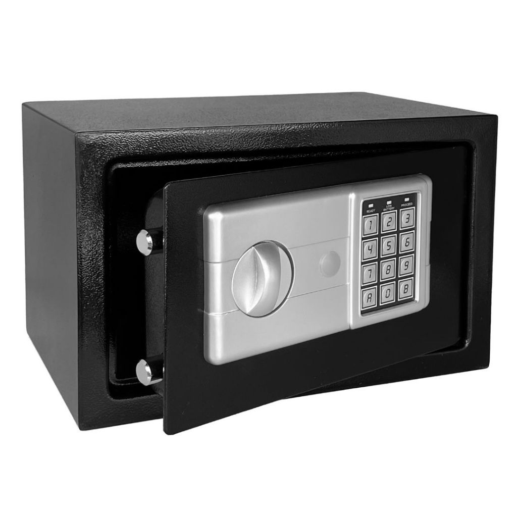Cofre Eletrônico Digital com Senha e Chave Cofre de Segurança 25x36x25cm Preto