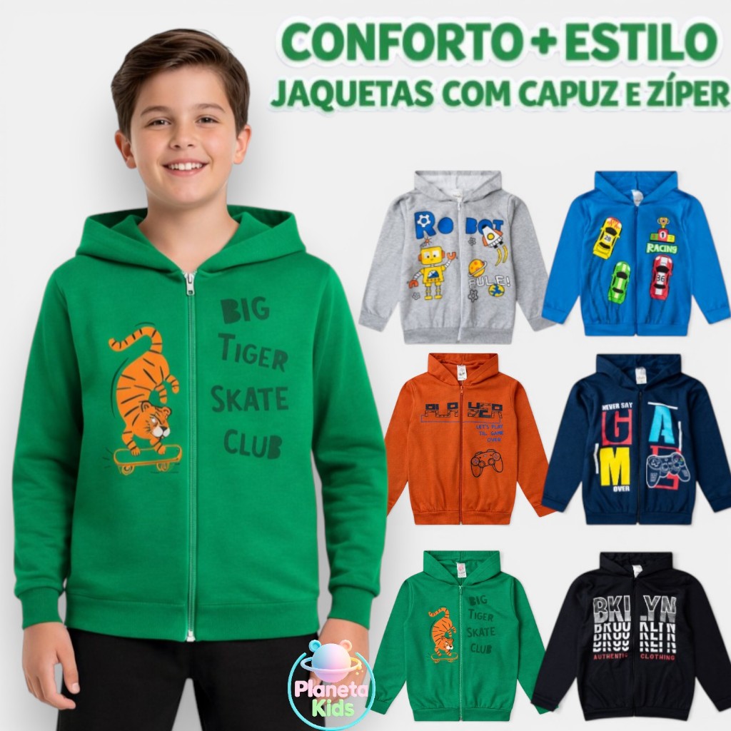 3 Jaquetas Infantil Menino Inverno Premium Tamanhos 1 a 16