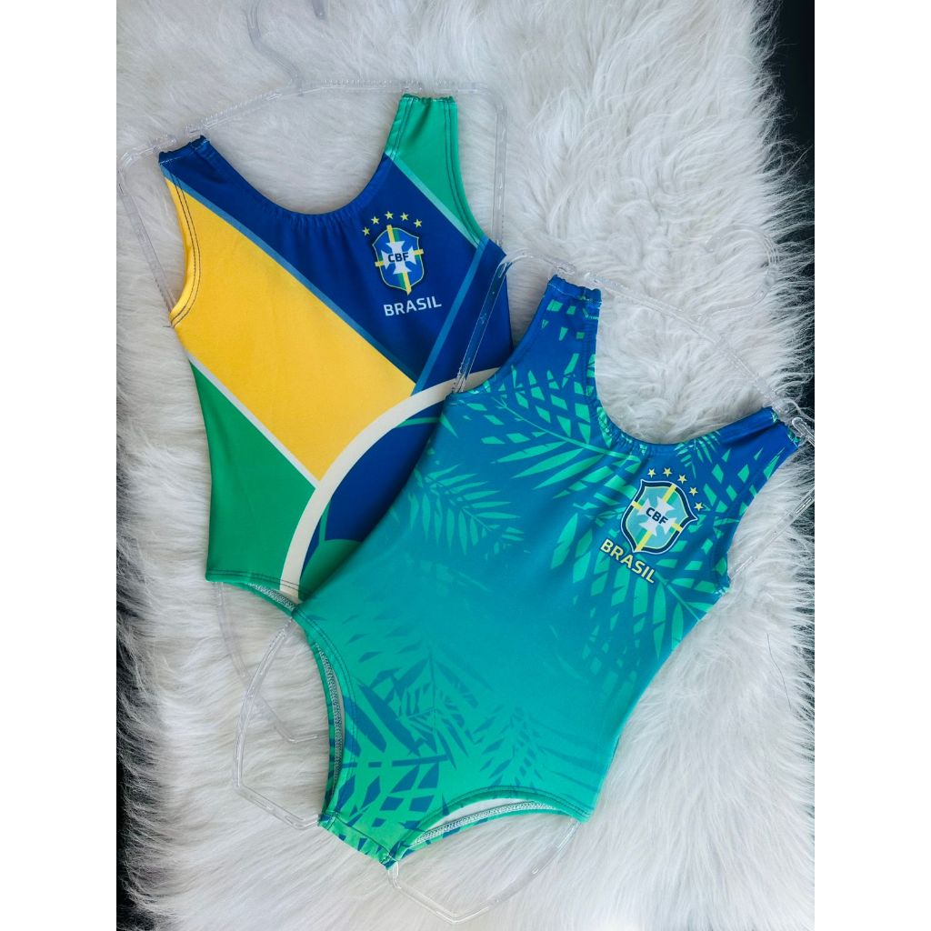 Maiô Infantil Suplex Praia Piscina Brasil Copa
