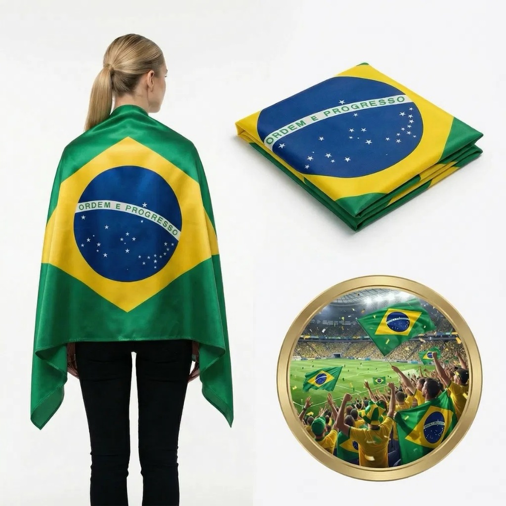 Bandeira do Brasil Grande 1.80x1.0M Copa do Mundo Futebol 2026 Decoração