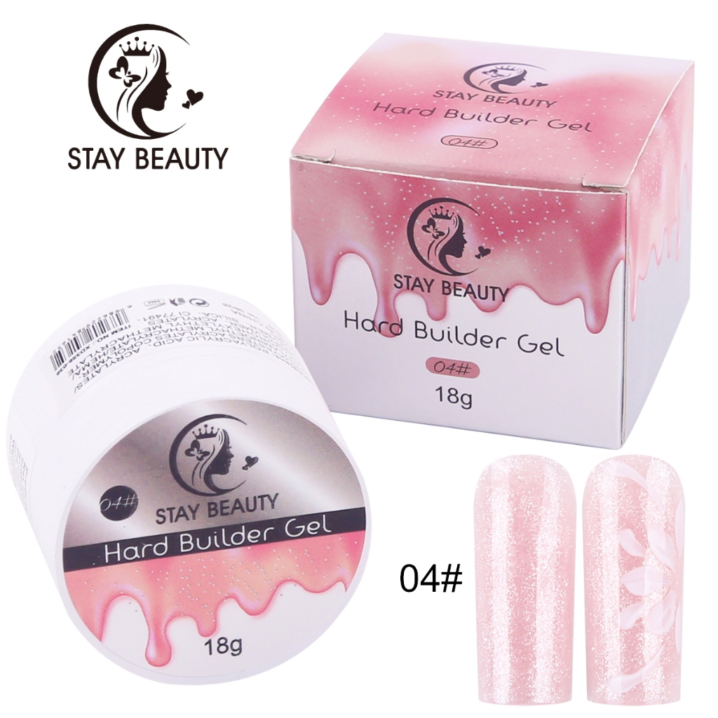 Gel para Unhas Hard Builder 18g Esmalte Gel com Glitter para Alongamento e Construção