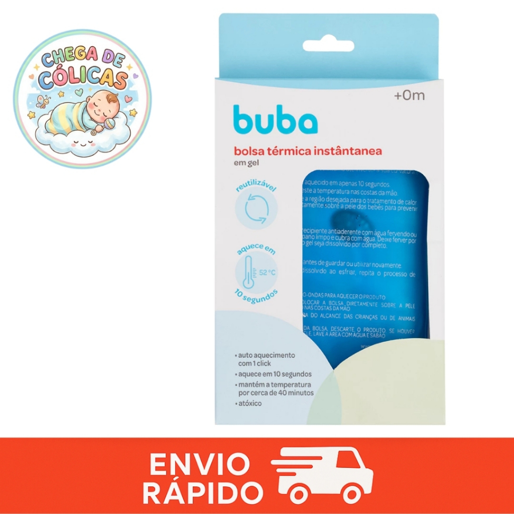 Bolsa Gel Térmica Com Aquecimento Rápido Em Um Click Alívio Cólicas Dores Bebê Buba Anticólica