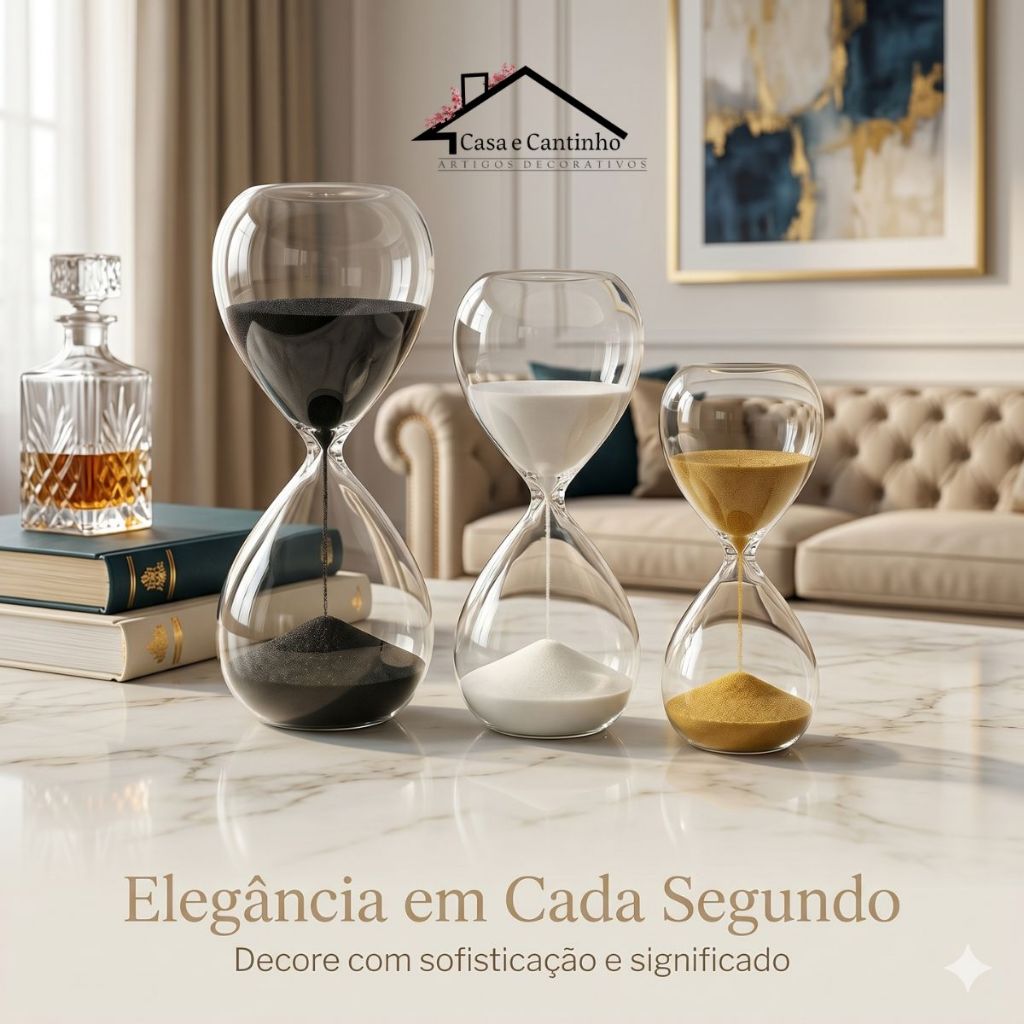 Ampulheta Decorativa Vidro Luxo | Relógio de Areia 15/5/30 Min Vidro Resistente Escritório e Sala
