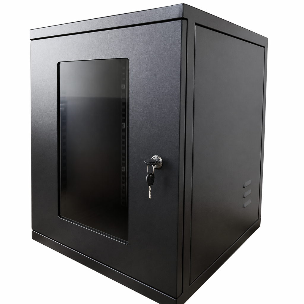 Mini Rack Padrão 19 12U x 470mm Preto com Visor Acrílico P/ Servidor Informática/TI Telecom CFTV DVR Intelbras
