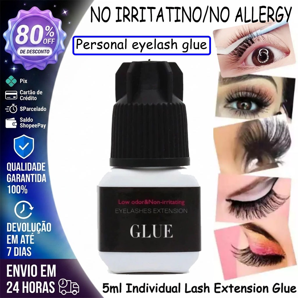 Funmix 5ml Individual Lash Extension Glue for Beginners – Black, Odorless, Strong Hold Eyelash Adhesive