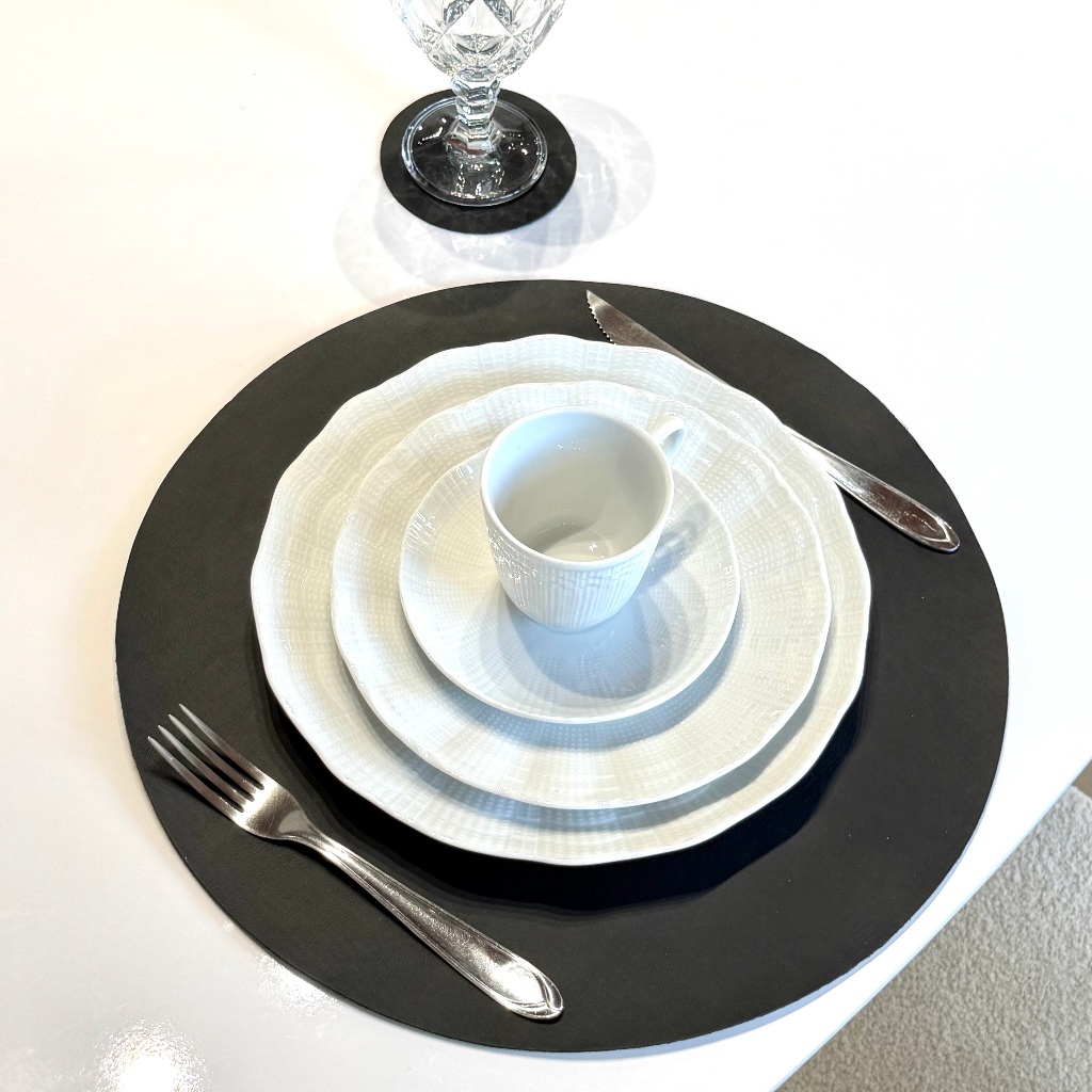 Kit jogo Americano Para Mesa Couro + Porta Copos 1,2,4,6,8 ou 10 peças