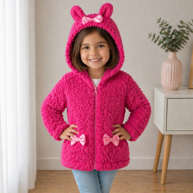 Blusa de frio Infantil Pelinho menina com Capuz Casaco Teddy Ted JAQUETA INFANTIL Roupa Frio Moletom
