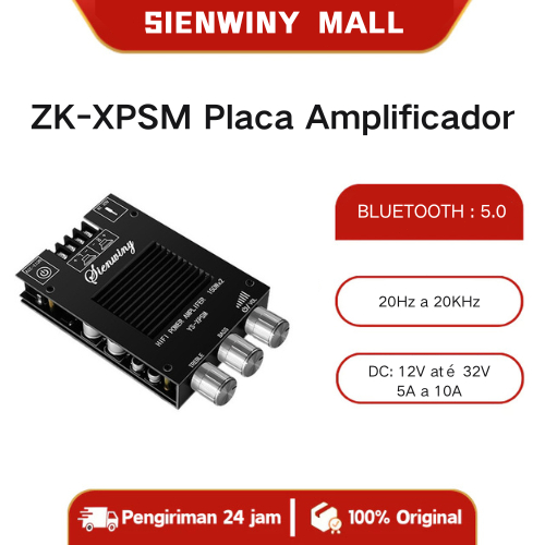 ZK-XPSM Placa Amplificador 300w Rms 150w+150w Módulo Bluetooth Aux Som ambiente Teto Arandela