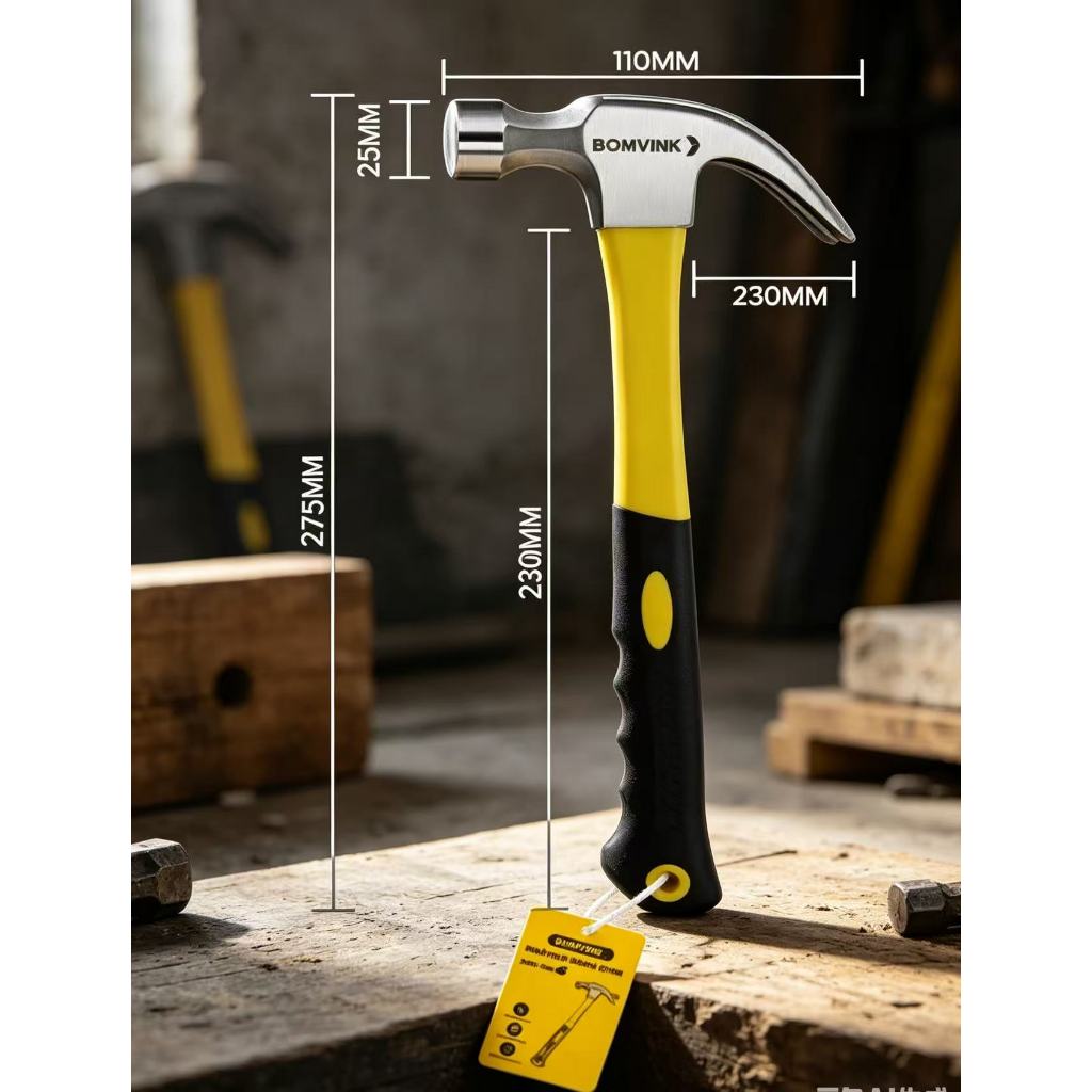 Martelo Unha Profissional Com Cabo Emborrachado Cabeça 27cm/34cm/16cm portátil kit 1/2 H-17