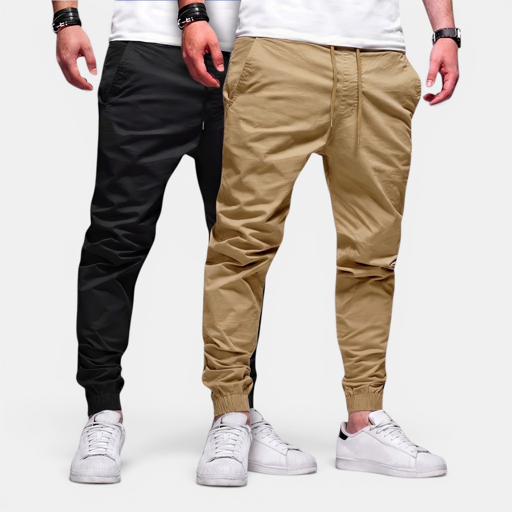 Calças Jogger Masculina Sarja ou Jeans Streetwear 4 Bolsos moda homem bonito