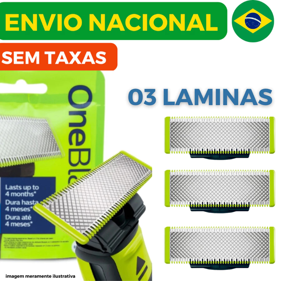 Lâmina Refil Compatível Philips Oneblade Duplo Barbeador Norelco QP210/51 QP14xx QP25xx QP65xx