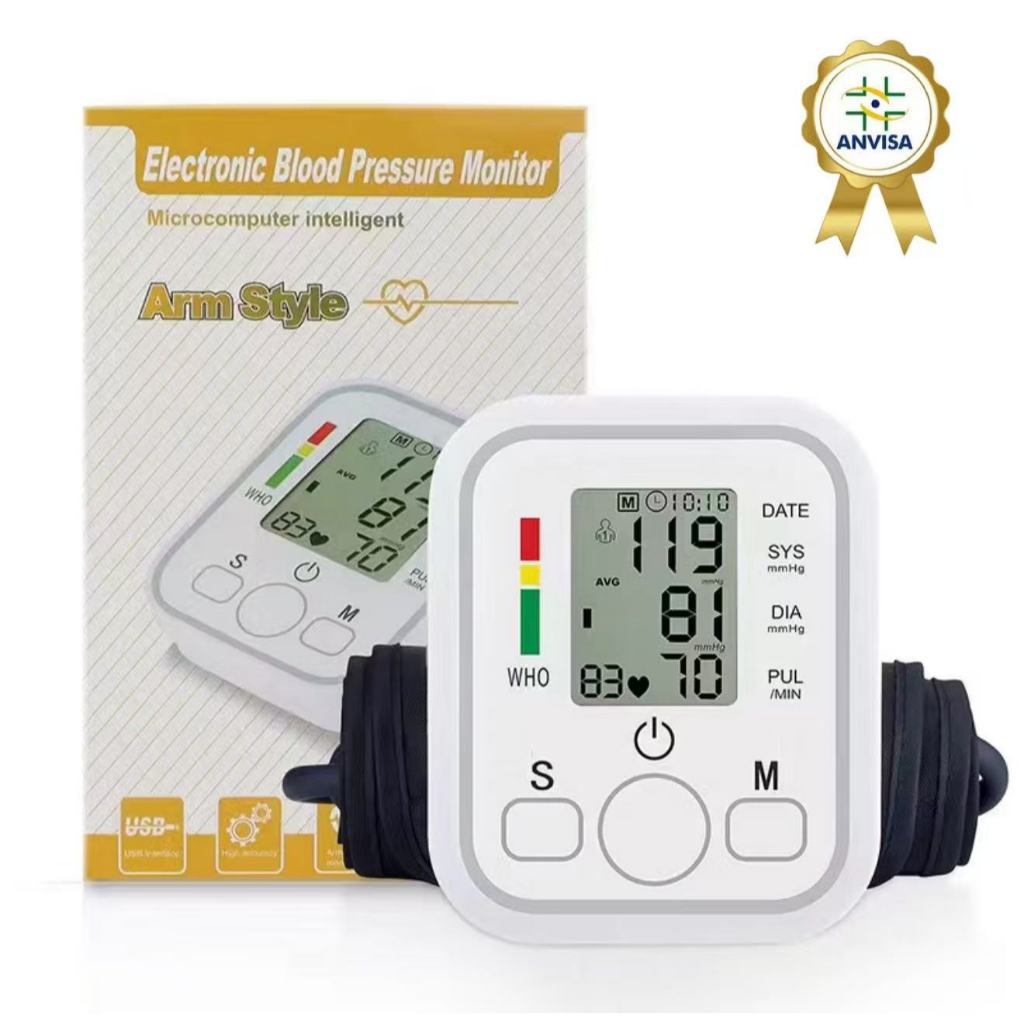 Medidor de Pressão Arterial Digital de Braço Automático Certificado Pela ANVISA