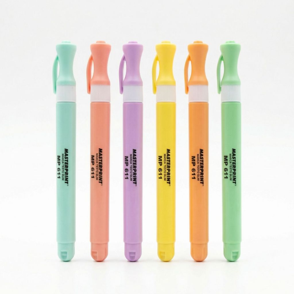 Kit Marcador de Texto Pastel 6 Cores Suaves Ponta Chanfrada Secagem Rápida Material Escolar Top