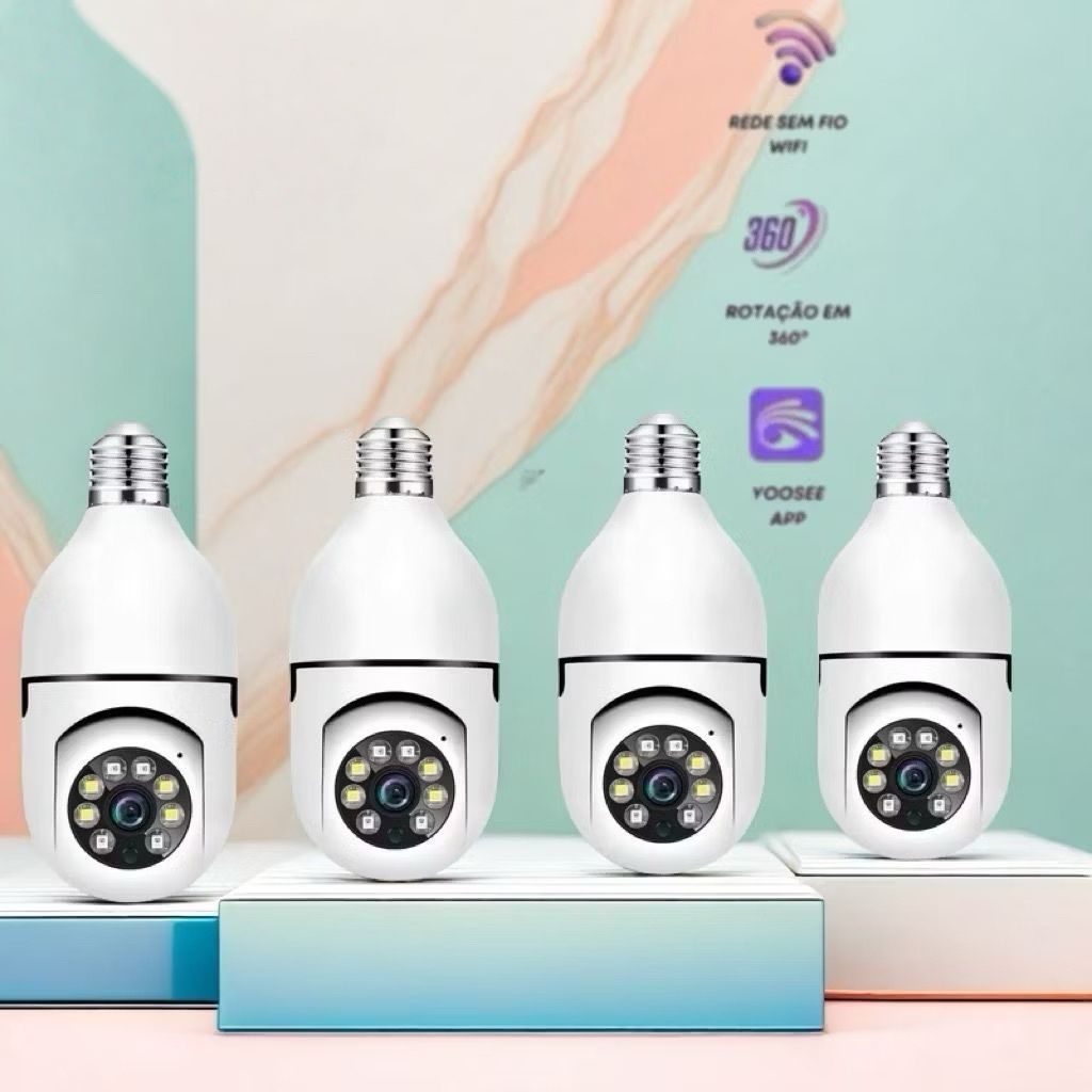 Câmera de segurança a Prova D'água sem fio gira 360 com app Yousee full HD visão notturna