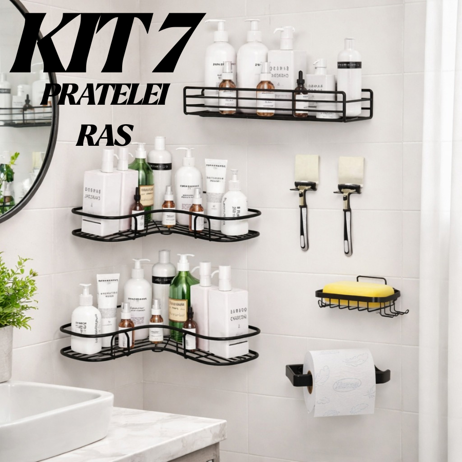 1/2/3/4 Pecas Suporte De Parede Com Adesivo Sabonete Shampoo Condicionador e Cozinha e Lavanderia