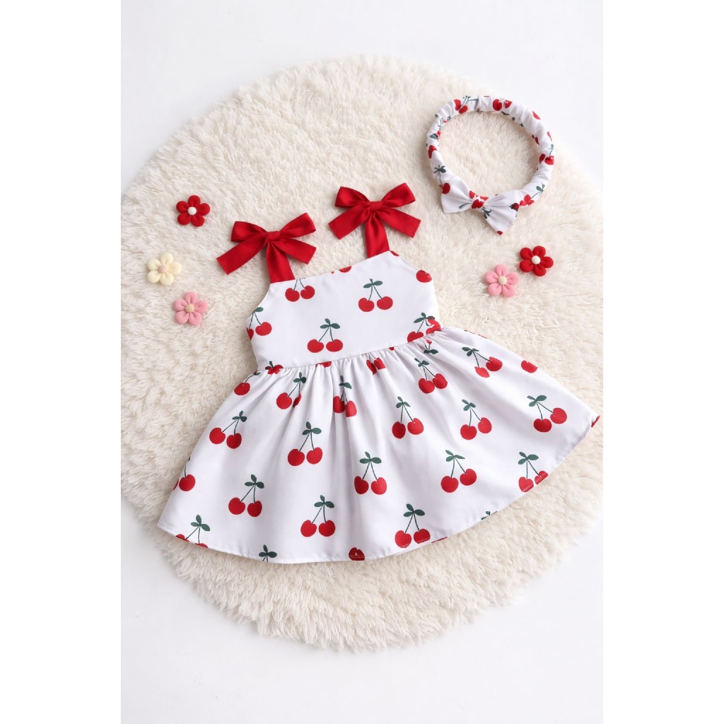 Vestido Menina Infantil + Tiara | 06 meses 1 Ano