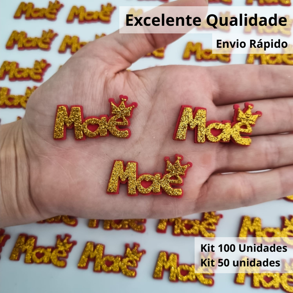 100 Apliques EVA Dia das Mães | Corte a Laser | Ideal p/ Laços Pet e Artesanato | Envio Rápido