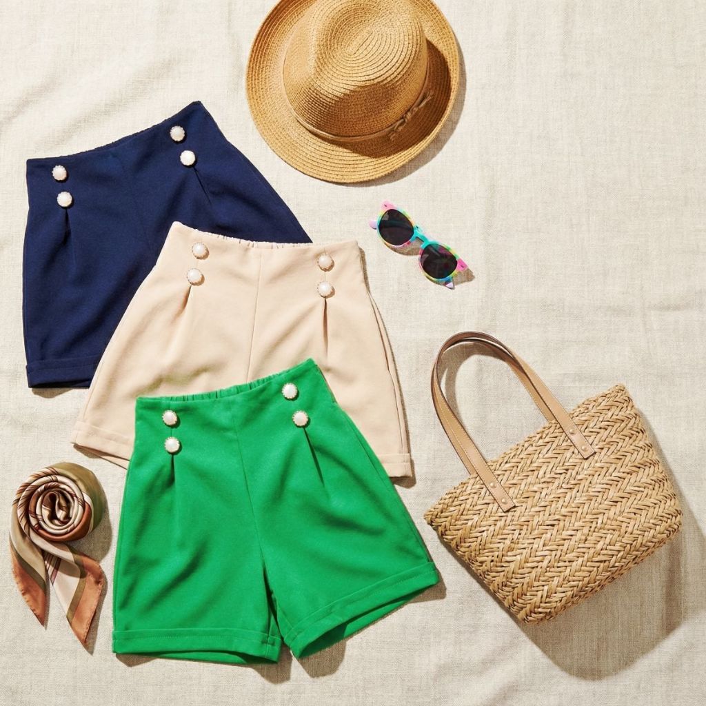 Short Alfaitaria infantil menina estilo verão CORES SORTIDAS - 1 ou 3 Peças