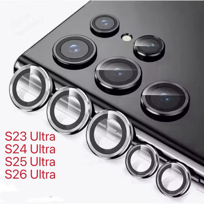 Película Protetora de Lentes de câmera Lisa de metal para samsung S23 Ultra S24 Ultra S25 Ultra S26 Ultra